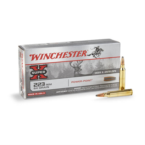 Winchester - 223 Ammunition - 64 GR - Power-Point - 20 Rounds