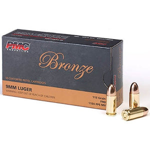 PMC Ammo - 9MM Luger - FMJ - 115 GR - 50 Rounds