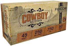 Fiocchi 45LCCA Cowboy Action 45 Colt (LC) 250 gr Lead Round Nose Flat Point (LRNFP) 50 Bx/ 10 Cs