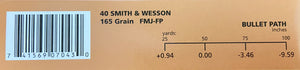 PMC Ammo - 40 S&W - FMJ-FP - 180 GR - 50 Rounds