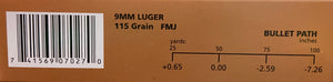 PMC Ammo - 9MM Luger - FMJ - 124 GR - 1000 Rounds