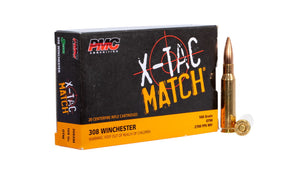 PMC 308XM X-Tac Match 308 Win 168 Gr Open Tip Match (OTM) 20 Bx