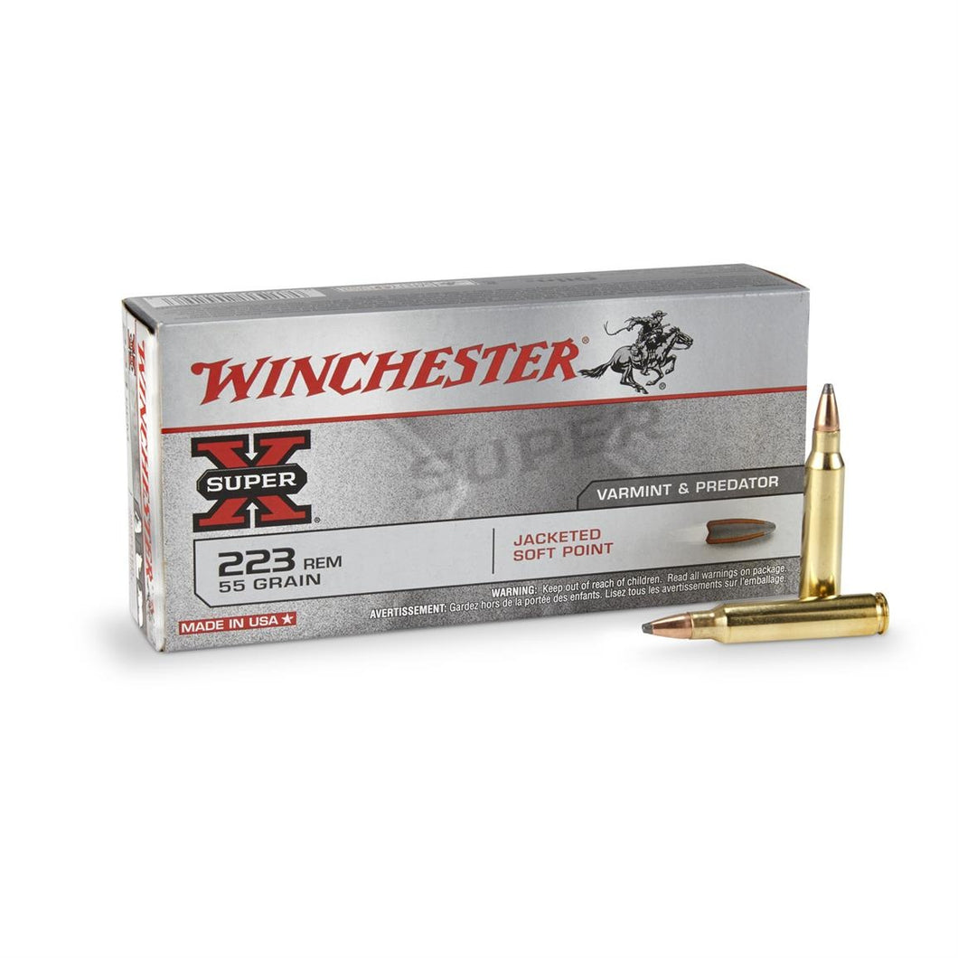 Winchester - 223 Ammunition - 55 GR - Jacketed Soft Point - 20 Rounds